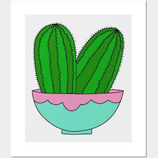 Cute Cactus Design #95: Super Green Ice-Cream Cacti Posters and Art